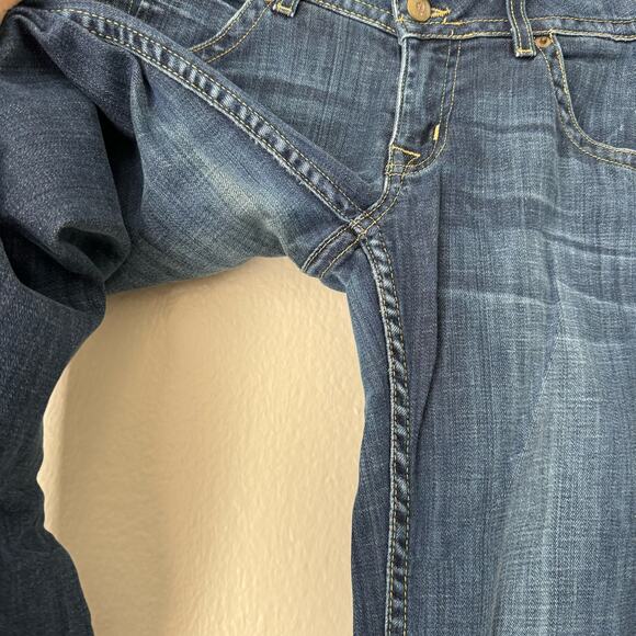 Vintage Y2K Hudson Women's Bootcut Jean Dark Button Fly Jean Denim Pant Size 27 - Picture 7 of 11